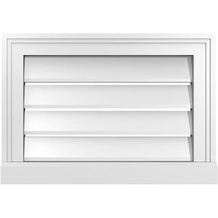Ekena Millwork Vertical Surface Mount PVC Gable Vent: Functional, w/ 2"W x 2"P Brickmould Sill Frame, 20"W x 14"H GVPVE20X1403SF